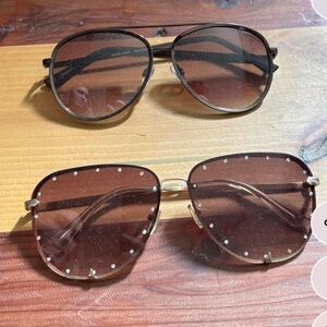 Buckle Gold and Brown Men's Sunglasses